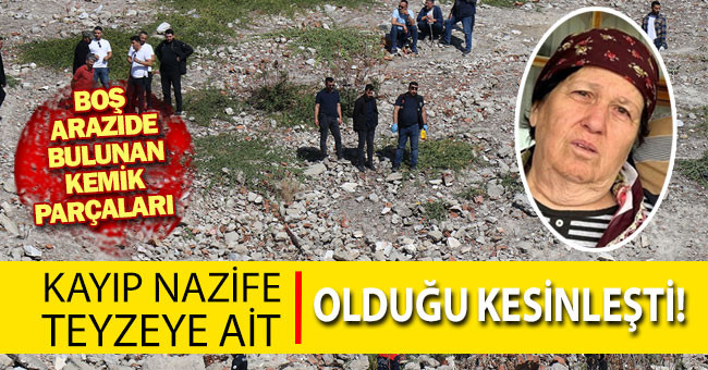 Boş arazide bulunan kemik parçaları kayıp Nazife Demir’e ait olduğu kesinleşti