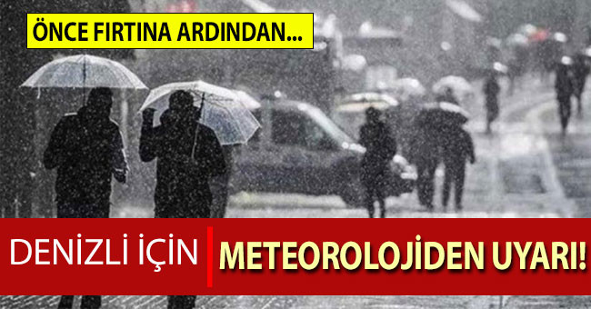 Denizli için meteorolojiden uyarı!