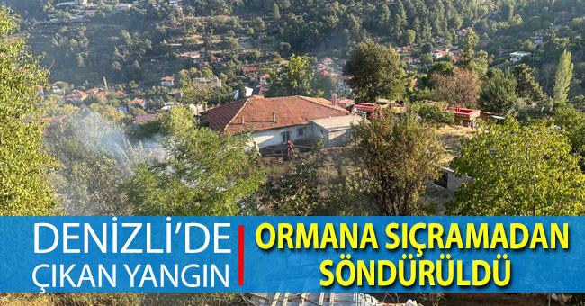 Denizli’de çıkan yangın ormana sıçramadan söndürüldü