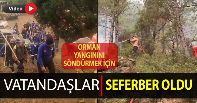 Denizli’deki orman yangınını söndürmek için vatandaşlar seferber oldu