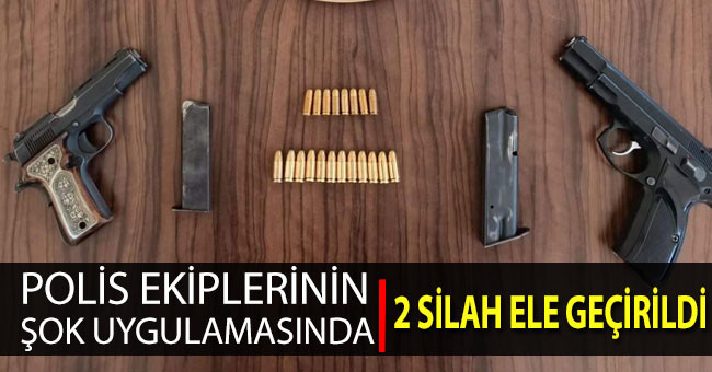 Eğlence mekanında yapılan uygulamada silah ele geçirildi