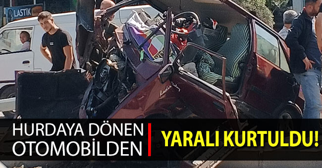 Kontrolü kaybeden otomobil direğe çarptı: 1 yaralı