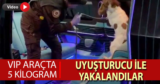 VIP araçta 5 kilogram uyuşturucu ile yakalandılar